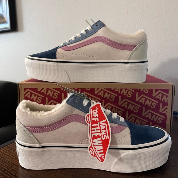 NWT Vans OLD SKOOL Stackform Pig Suede Sherpa Sneakers - Unisex - VN0A7Q5MMUL - Picture 3 of 12